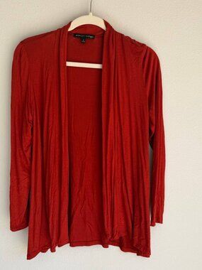 Always Indigo Cardigan Womens Small Red Open Front Lightweight NWT
